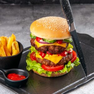 BEEF + BAKED EGG + CHEESE BURGER